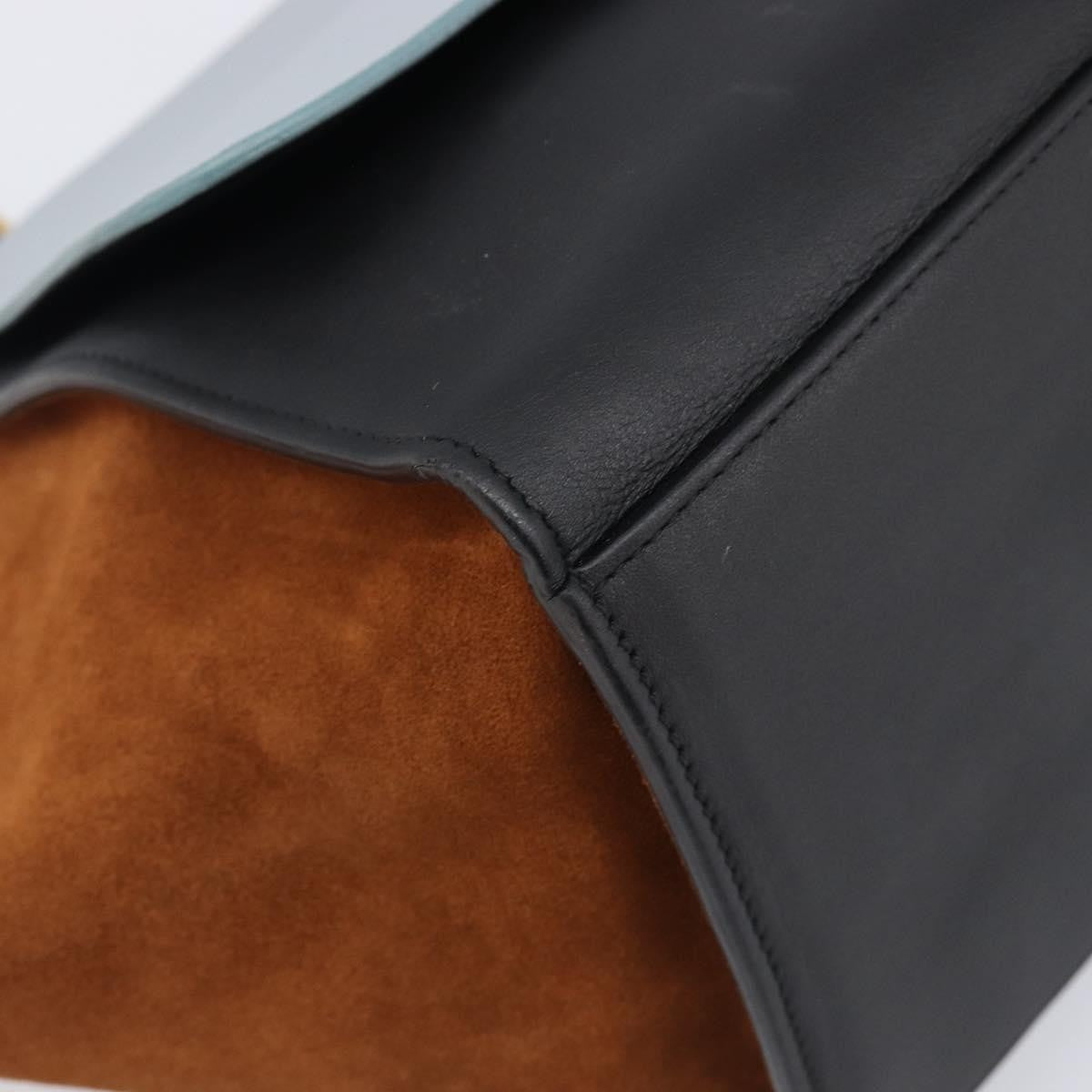 Celine Trapeze Leather, Blue, Leather, Handbag