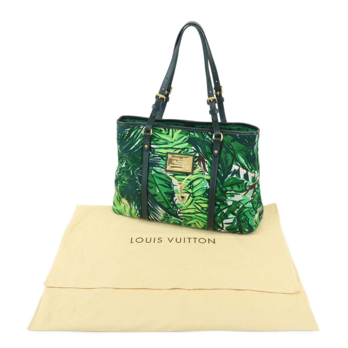 Louis Vuitton Ailleurs Cabas Limited Edition Printed Canvas, Green, Canvas, Tote Bag