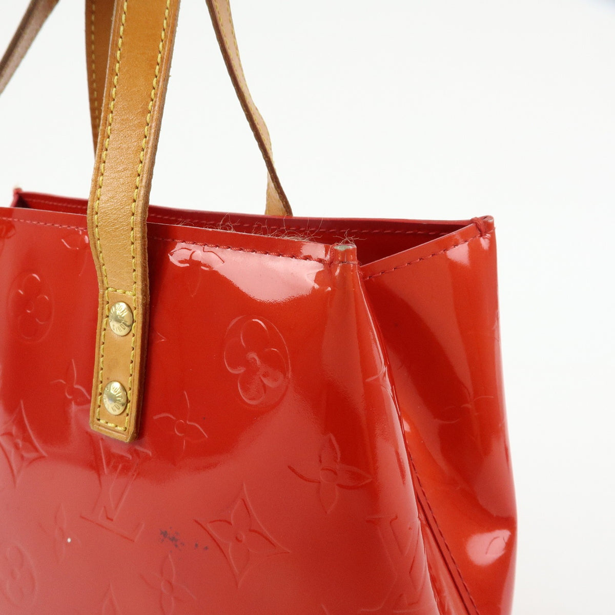 Louis Vuitton Reade Monogram Vernis, Red, Patent Leather, Handbag