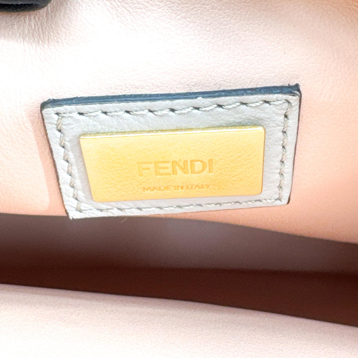Fendi 2Jours Leather, Gray, Leather, Handbag