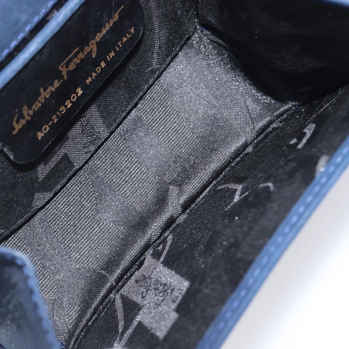 Salvatore Ferragamo Ginny Chain Waist Suede, Navy, Suede, Handbag