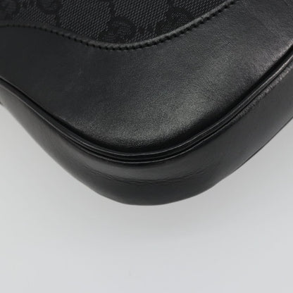 Gucci Jackie O Hobo GG Canvas with Leather, Black, Canvas, Shoulder Bag