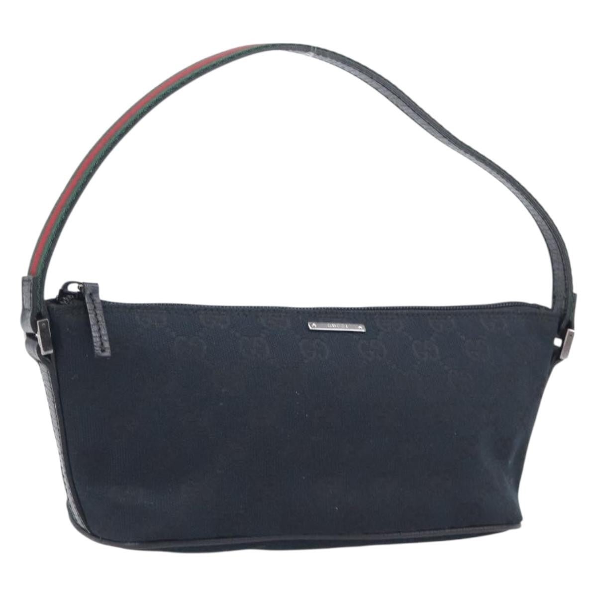 Gucci Zipped Pochette GG Canvas, Black, Canvas, Shoulder Bag