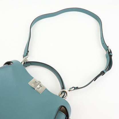 Fendi Peekaboo Essentially Leather, Blue, Leather, Handbag