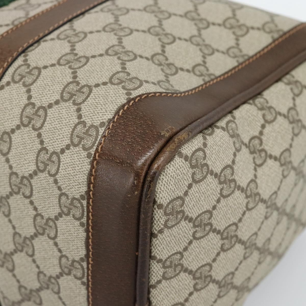 Gucci Vintage Web Boston GG Coated Canvas, Beige, Canvas, Handbag