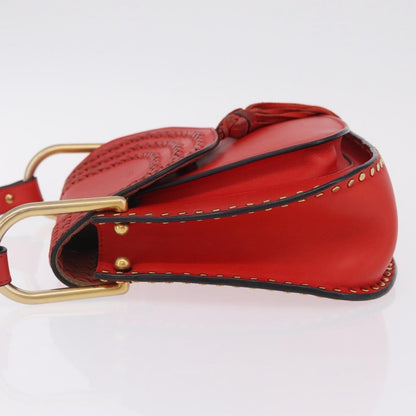 Chloe Hudson Whipstitch Leather, Red, Leather, Handbag