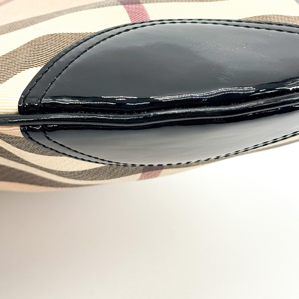 Burberry Dryden Nova Check Coated Canvas, Black, Canvas, Crossbody Bag
