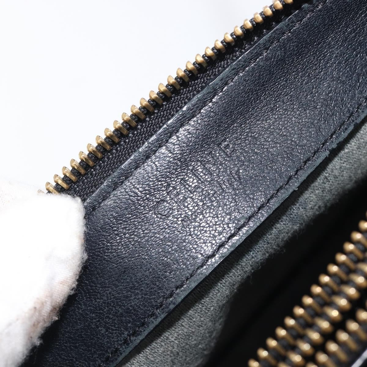 Celine Trio Leather, Black, Leather, Crossbody Bag