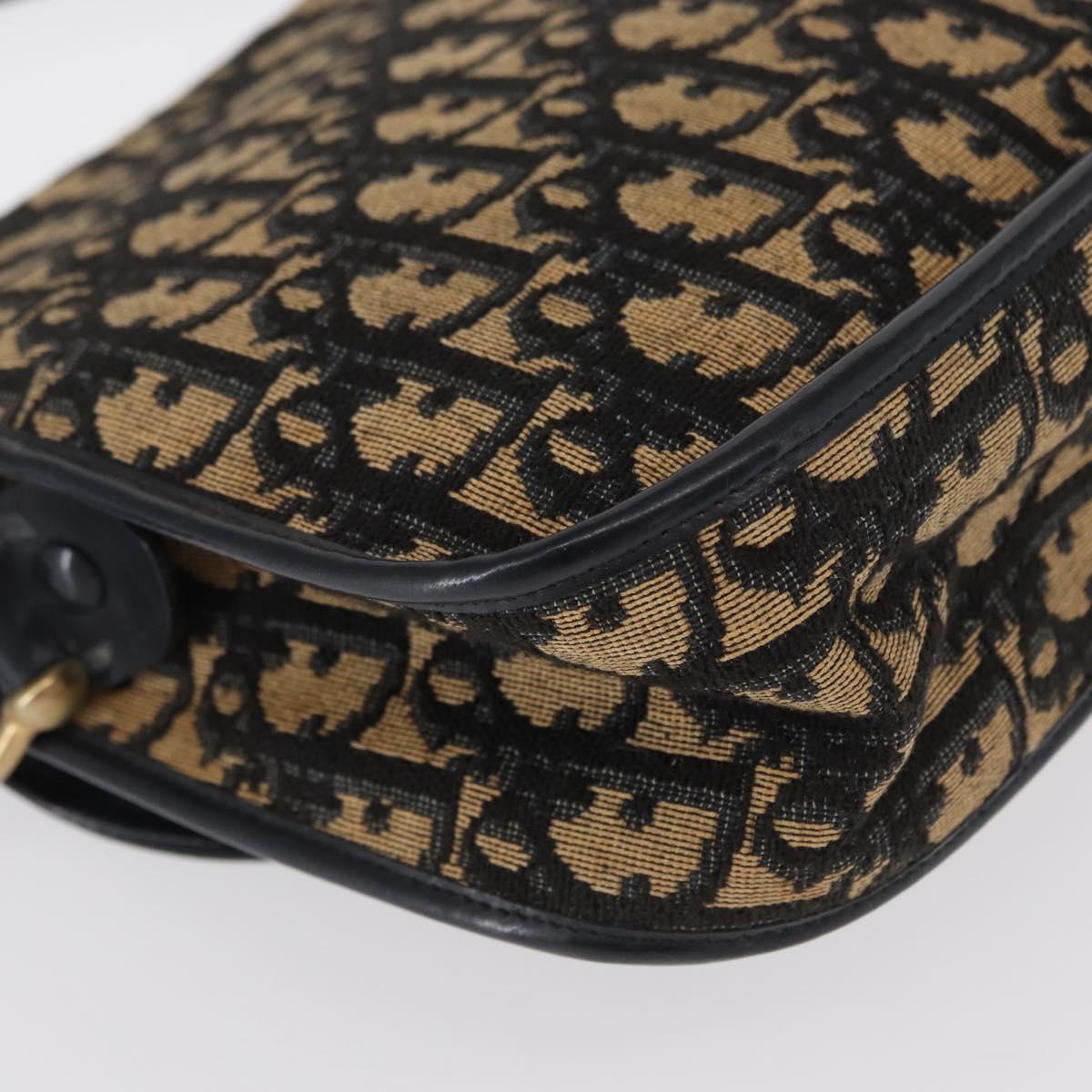 Christian Dior Vintage Trotter Shoulder Bag Canvas, NAVY, CANVAS, Shoulder bag