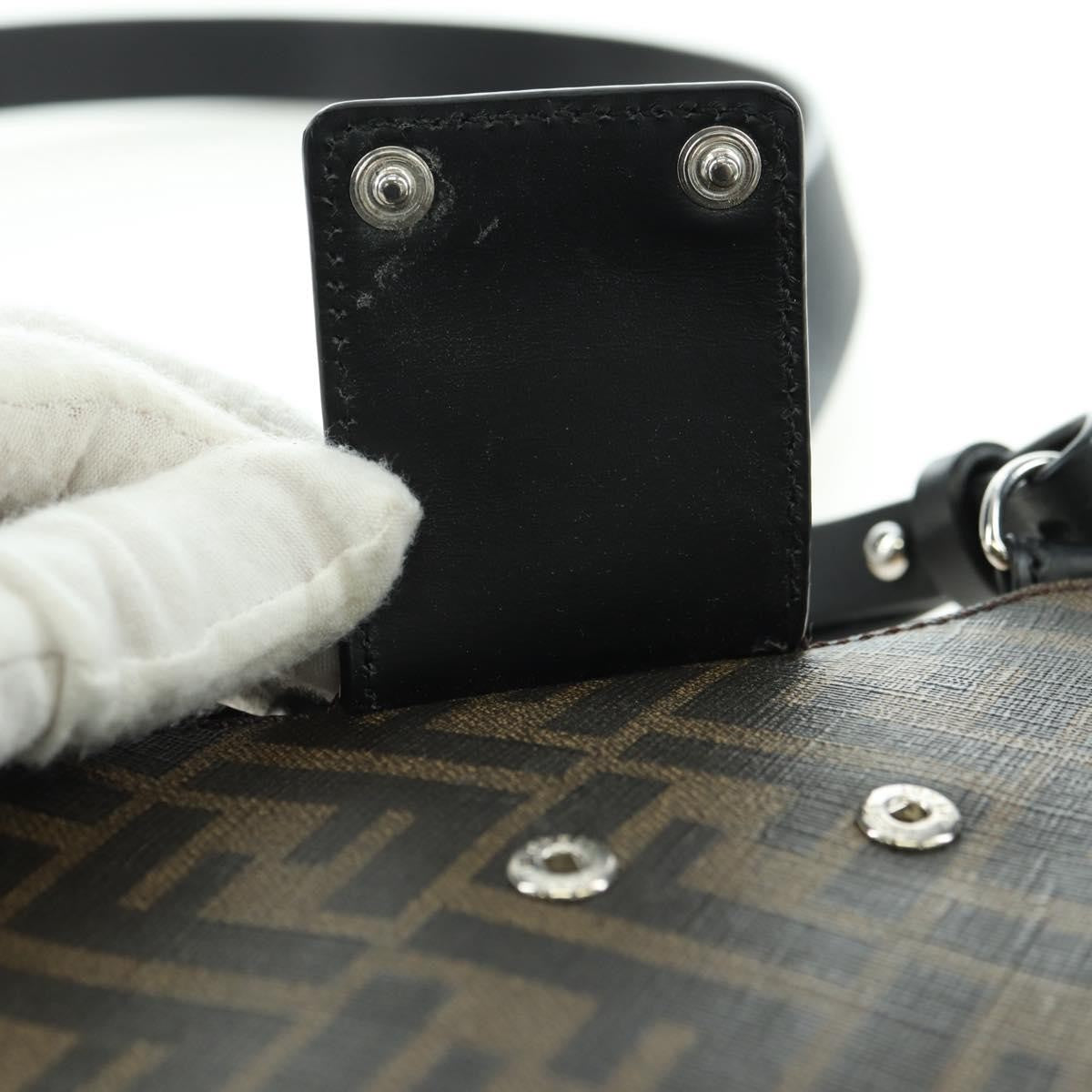 Fendi Baguette Zucca Canvas with Leather, Brown, Canvas, Crossbody Bag