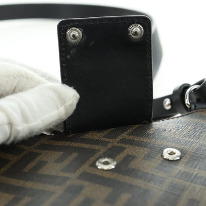 Fendi Baguette Zucca Canvas with Leather, Brown, Canvas, Crossbody Bag