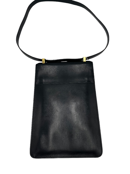 Hermes Depeche Shoulder Bag Courchevel, Black, Leather, Shoulder Bag