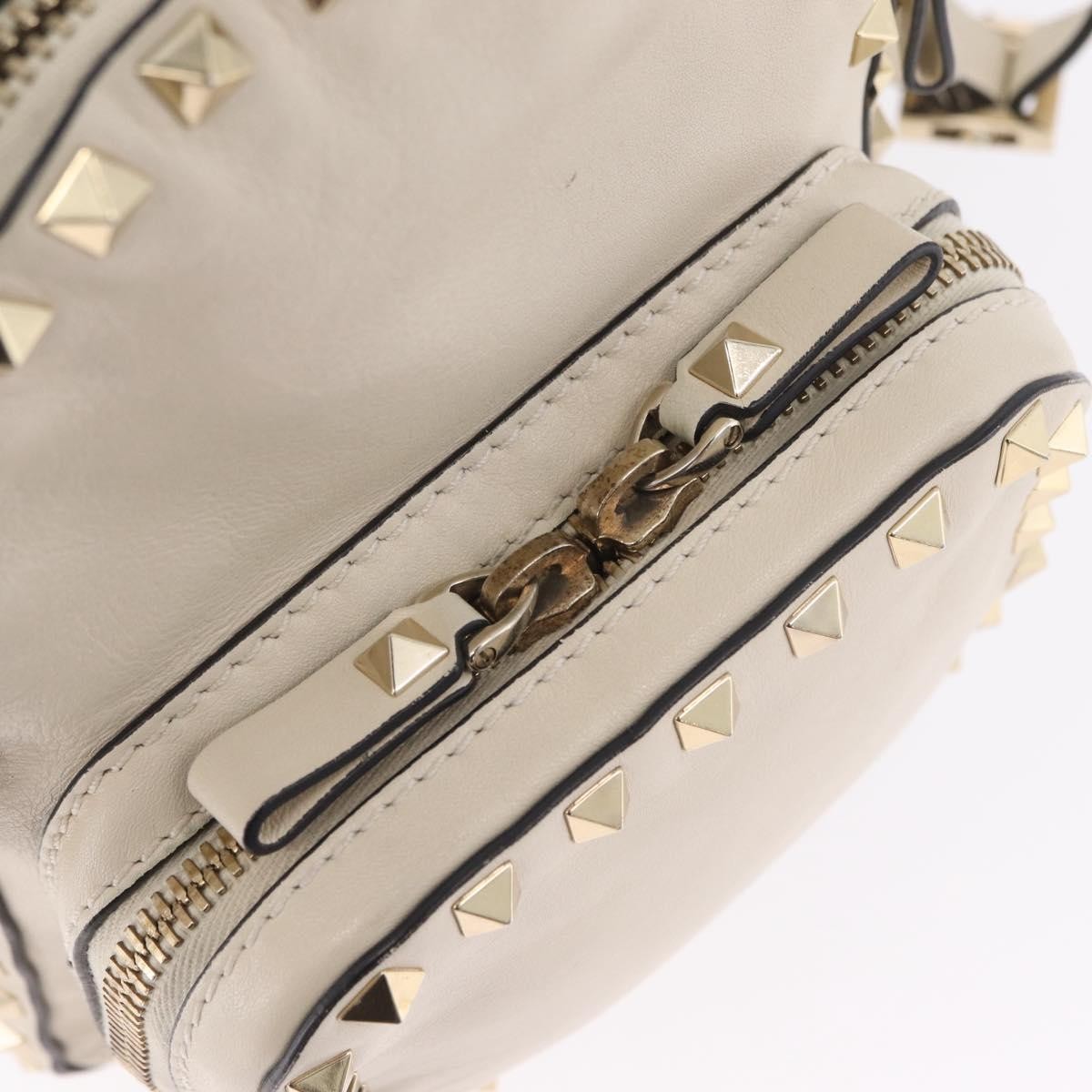 Valentino Garavani Rockstud Leather, Beige, Leather, Tote Bag