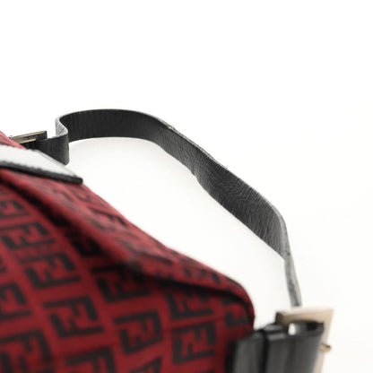 Fendi Baguette Zucchino Canvas, Red, Canvas, Handbag