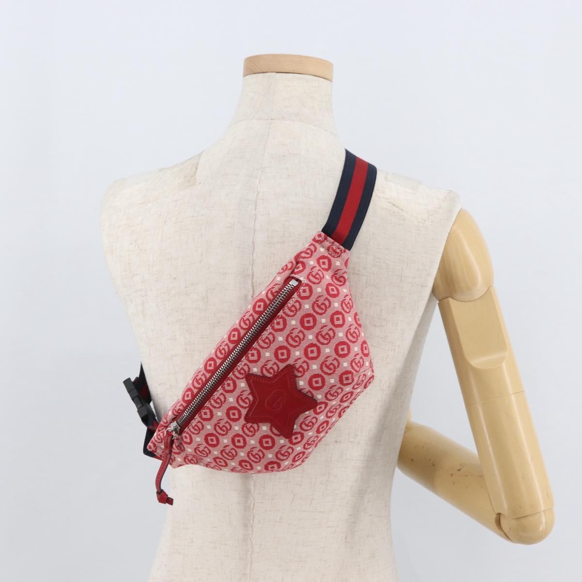 Gucci Children's Belt Printed Coated Canvas, Red, Canvas, Handbag