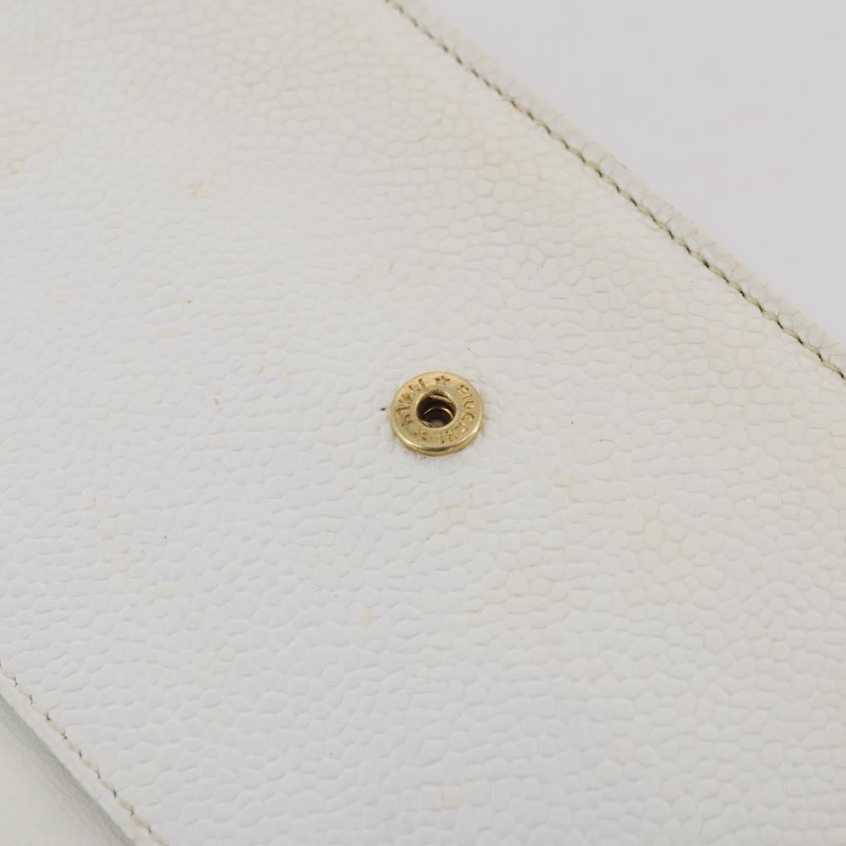 Chanel Vintage Timeless Wallet on Chain Caviar, White, Leather, Crossbody Bag