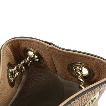Gucci Soho Chain Strap Leather, Beige, Leather, Shoulder Bag