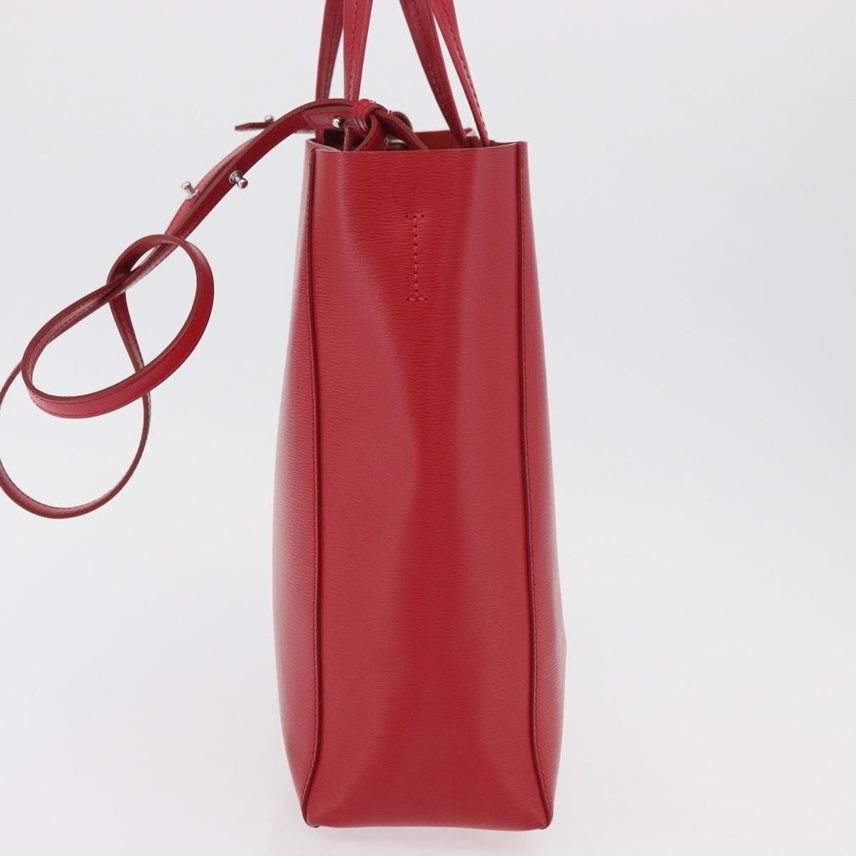 Celine Vertical Cabas Leather, Red, Leather, Tote Bag