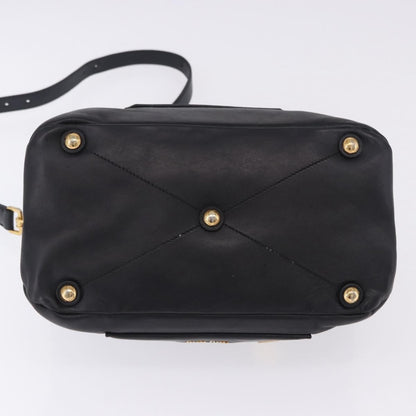 Miu Miu Beau Top Handle Leather, Black, Leather, Handbag