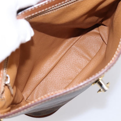 Celine Macadam Leather, Brown, Canvas, Shoulder Bag