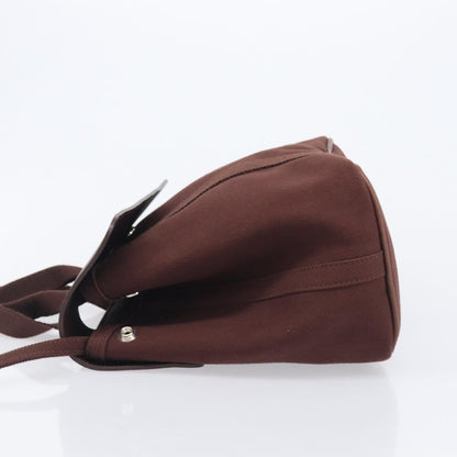 Hermes Valparaiso Toile and Leather, Brown, Canvas, Handbag