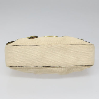 Fendi Chain Baguette Patent, Beige, Canvas, Shoulder Bag