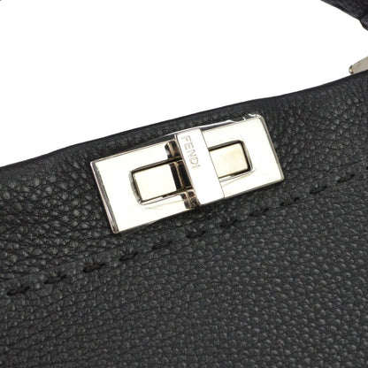 Fendi Selleria Peekaboo Leather, Black, Leather, Handbag