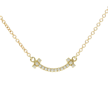 Tiffany & Co. T Smile Pendant 18K Yellow Gold with Diamonds, Gold, Yellow Gold, Necklace