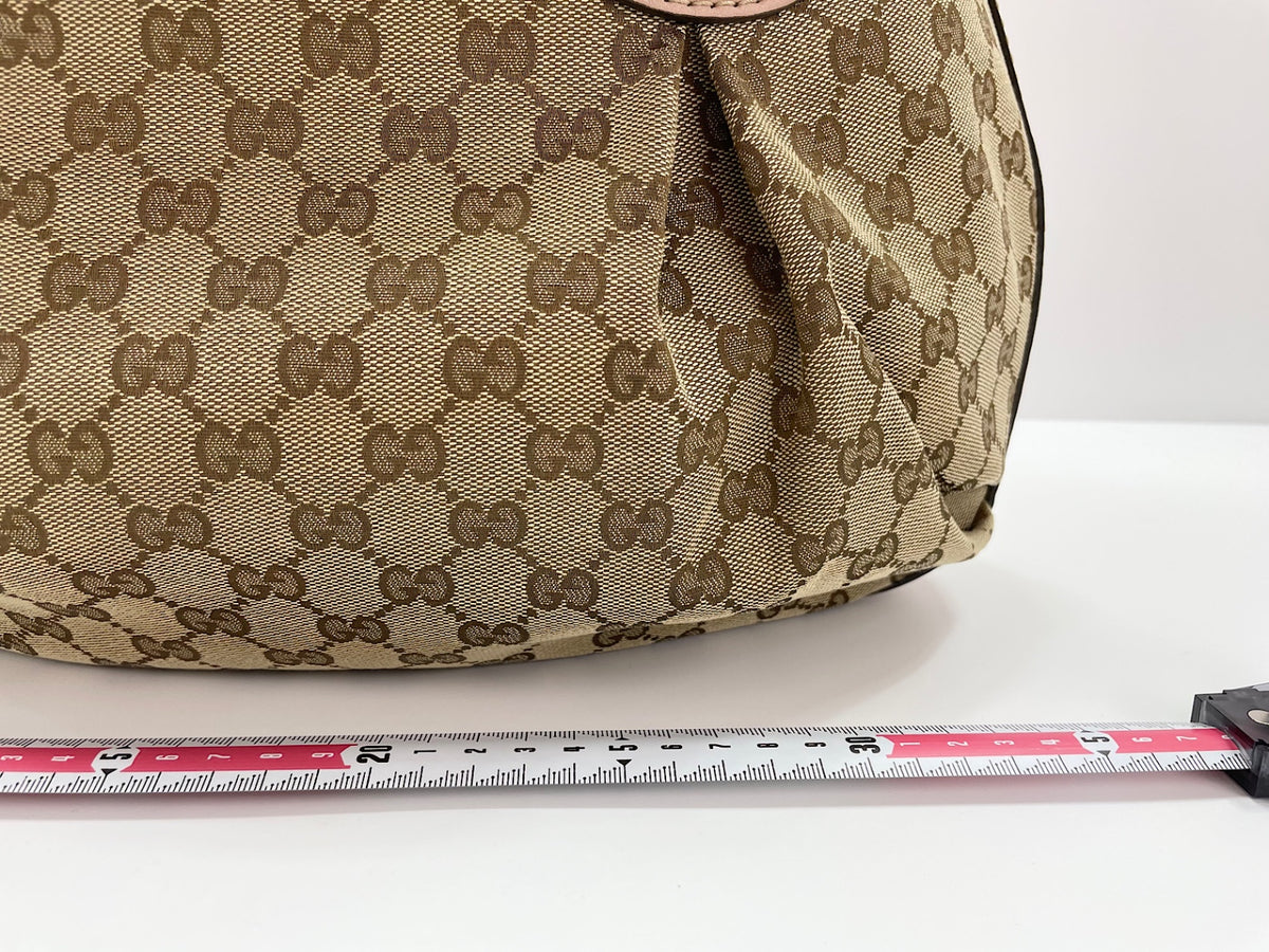 Gucci Scarlett GG Canvas with Leather, Beige, Canvas, Tote Bag