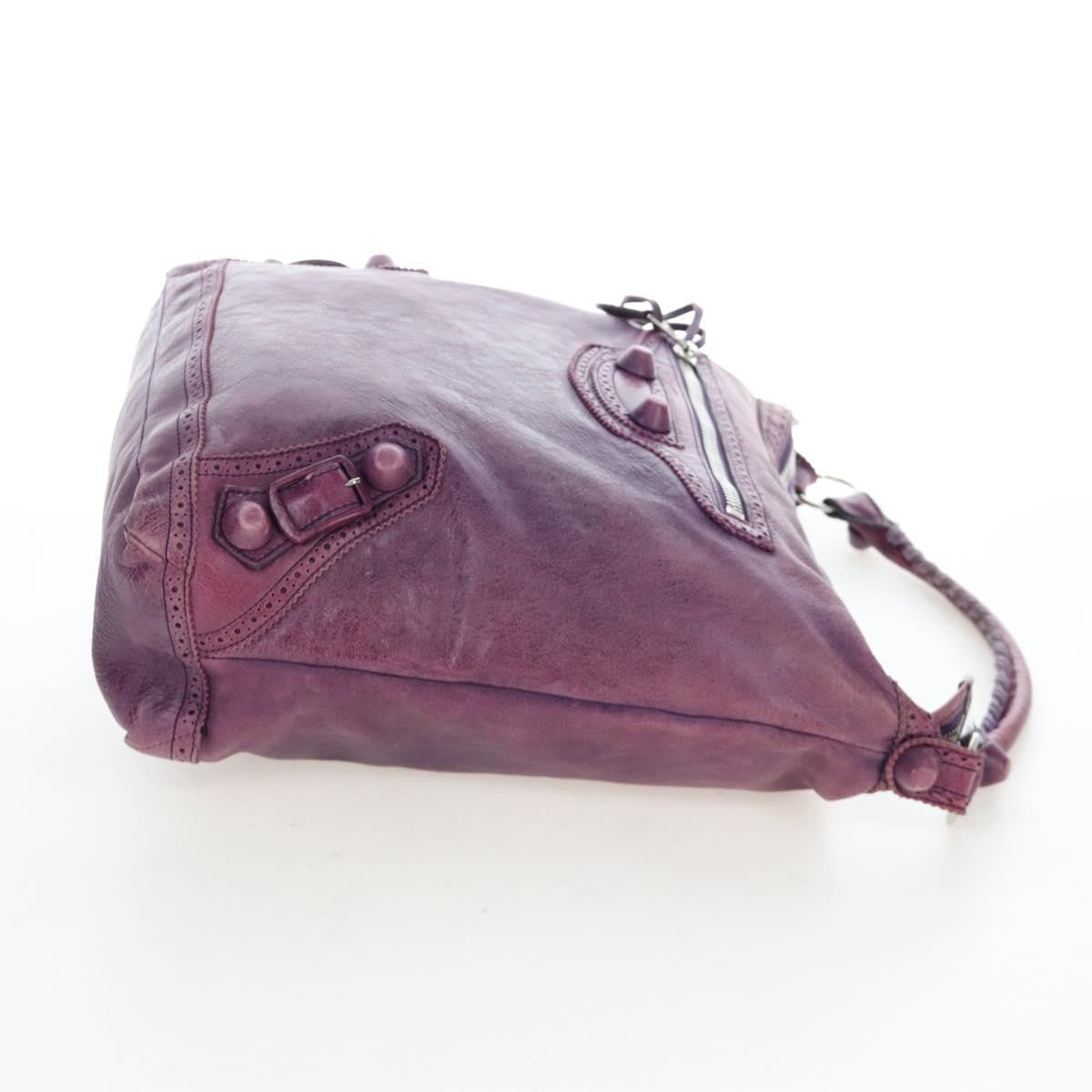 Balenciaga Covered Giant Brogues Day Hobo Leather, Purple, Leather, Shoulder Bag