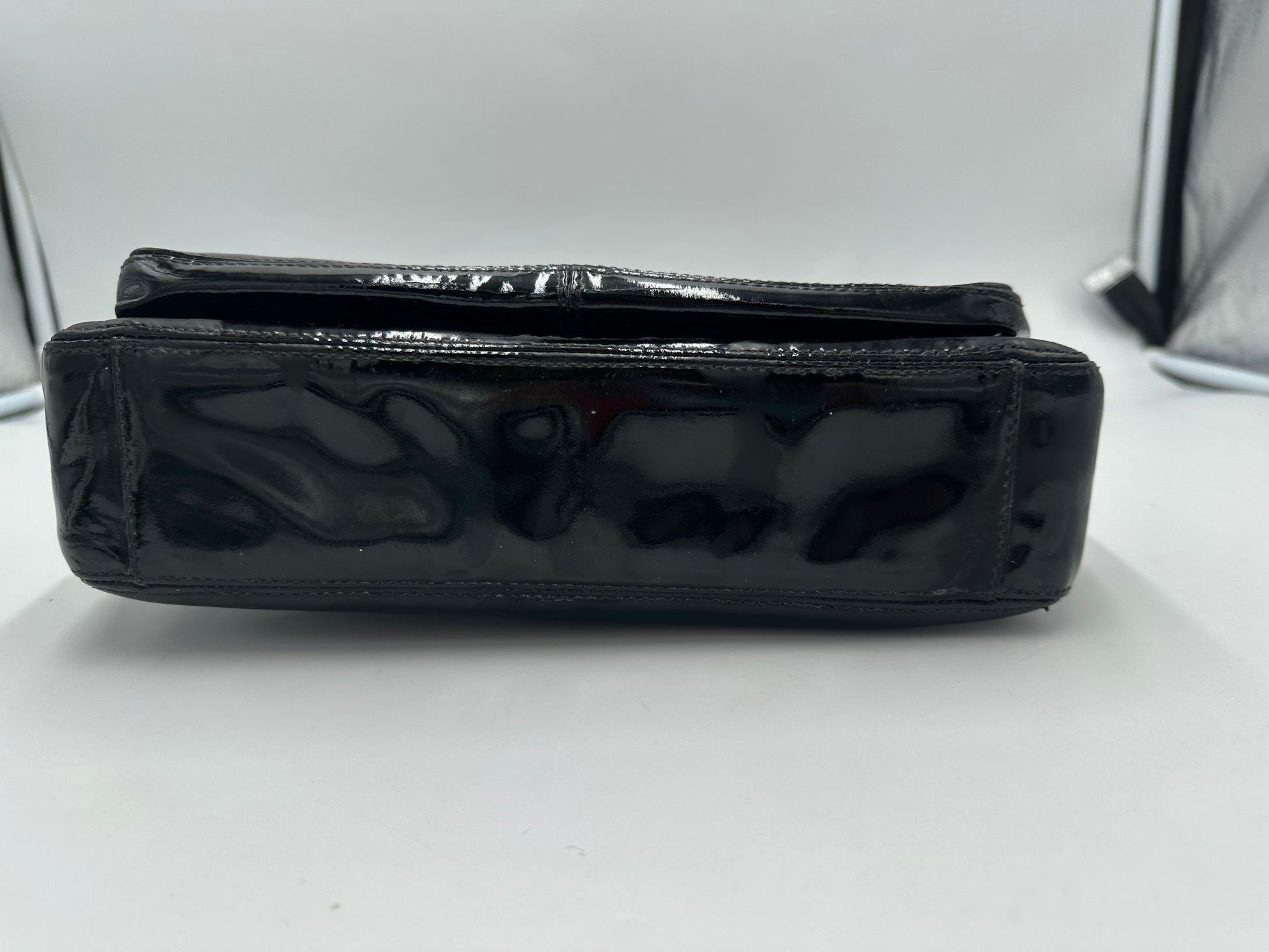 Chanel BLACK PATENT LEATHER HANDBAG diana, Black, Patent Leather, Shoulder Bag