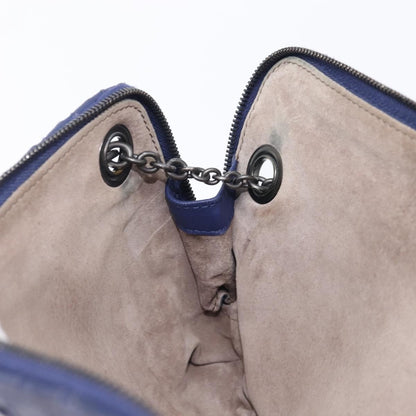 Bottega Veneta Compartment Chain Intrecciato Nappa, Blue, Leather, Shoulder Bag