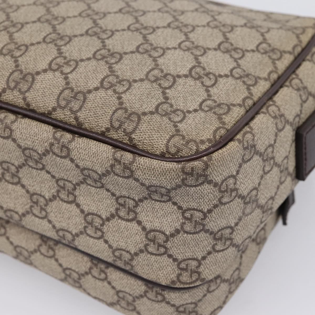 Gucci Front Zip Pocket Messenger GG Coated Canvas, Beige, Canvas, Shoulder Bag