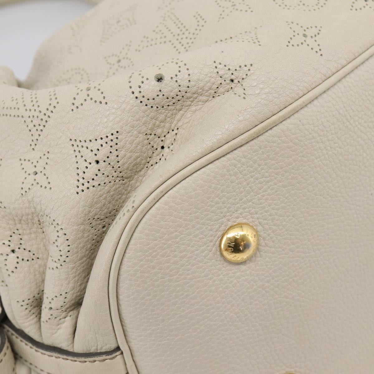 Louis Vuitton L Hobo Mahina Leather, Beige, Leather, Shoulder Bag