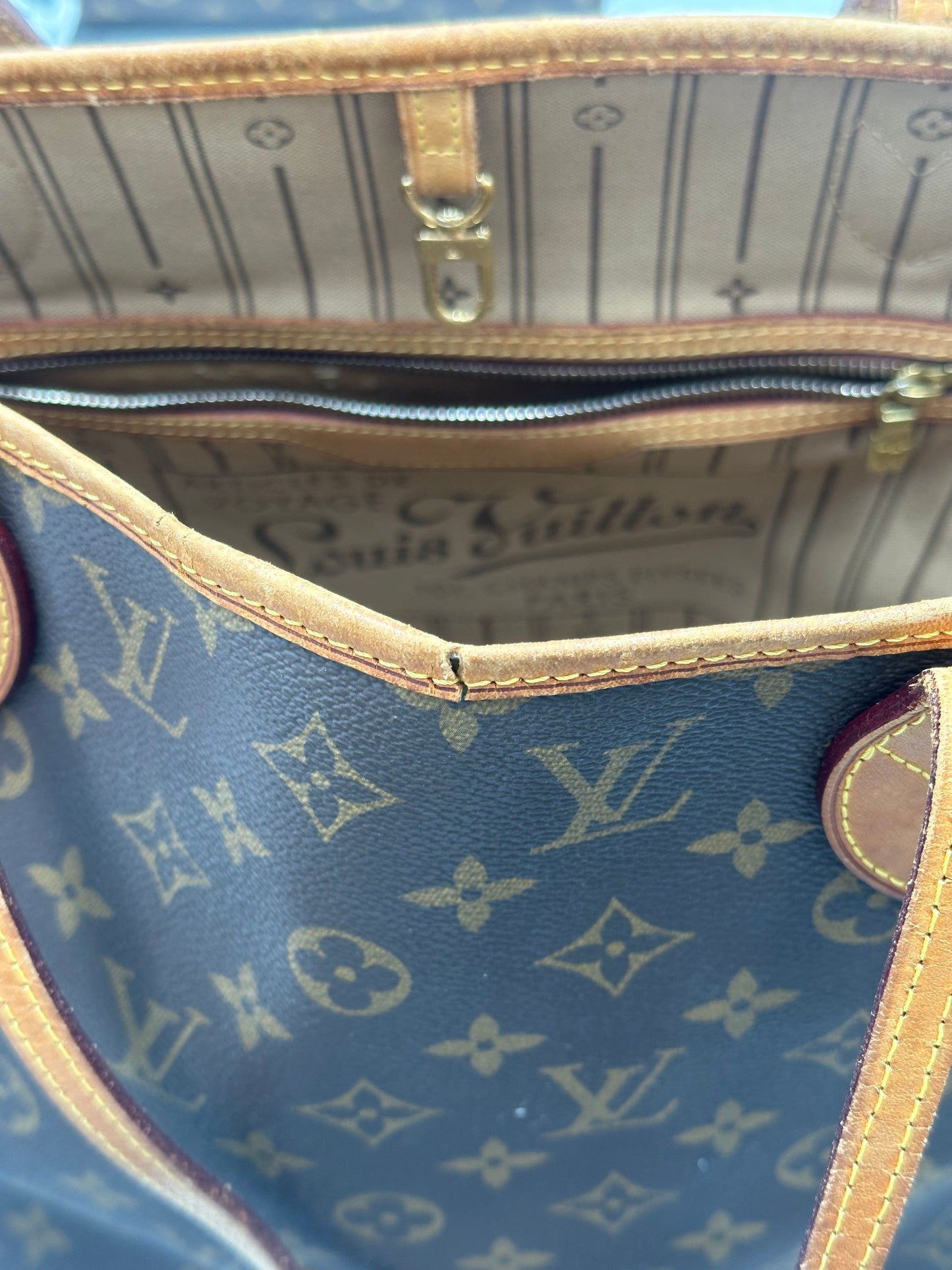 Louis Vuitton Neverfull NM Tote Monogram Canvas, Brown, Leather, Shoulder Bag