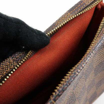 Louis Vuitton Trousse Make Up Damier, Brown, Canvas, Clutch
