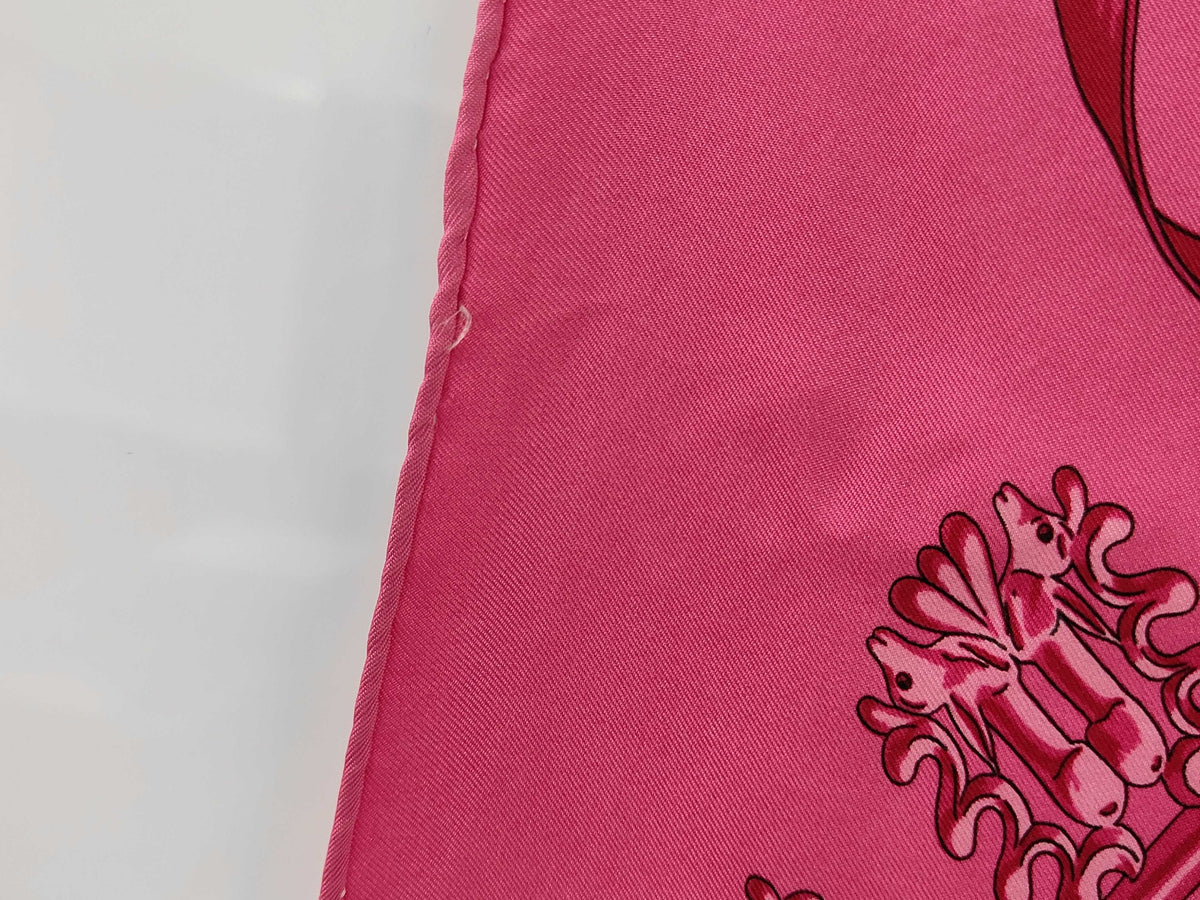 Hermes Carré 90 Silk multicolor, Pink, Silk, Scarf