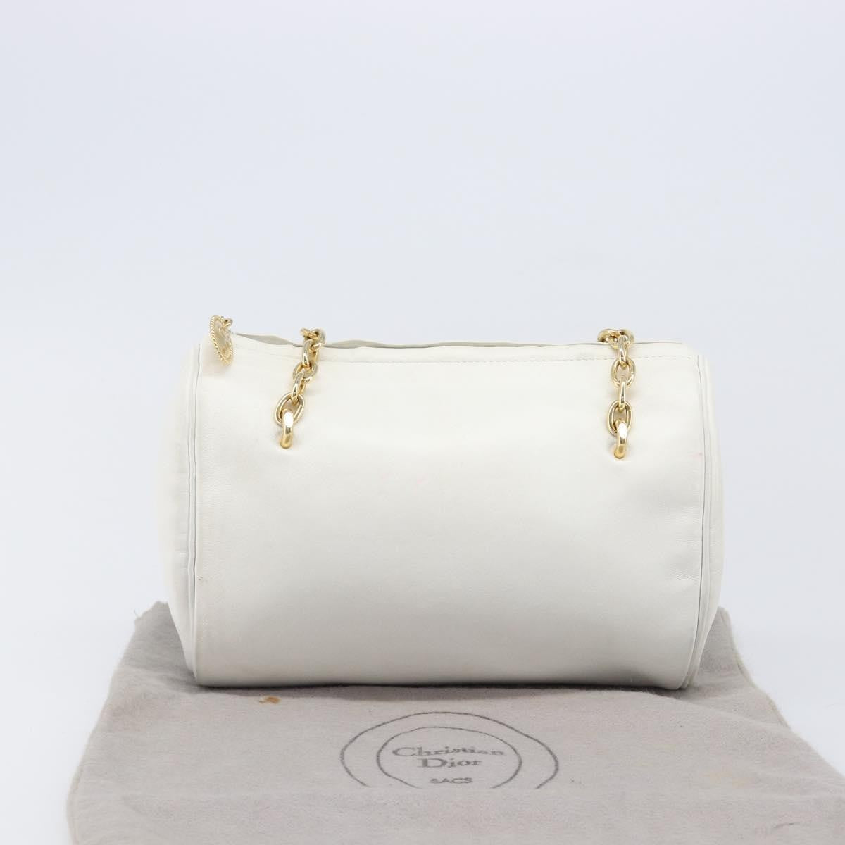 Christian Dior Shoulder Leather, White, Leather, Shoulder Bag
