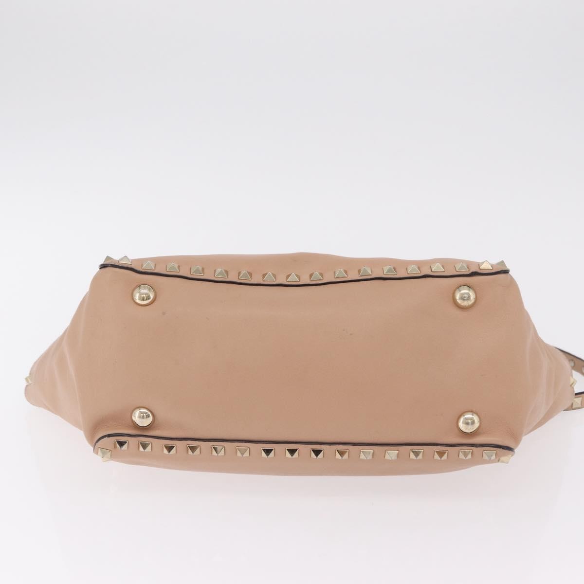 Valentino Garavani Rockstud Soft Leather, Beige, Leather, Tote Bag