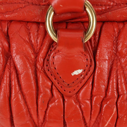 Miu Miu Coffer Convertible Satchel Matelasse Leather, Orange, Leather, Handbag