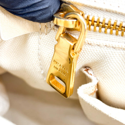 Prada Canapa Canvas, Beige, Canvas, Tote Bag
