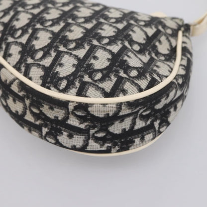 Christian Dior Vintage Saddle Diorissimo Canvas, Gray, Canvas, Handbag