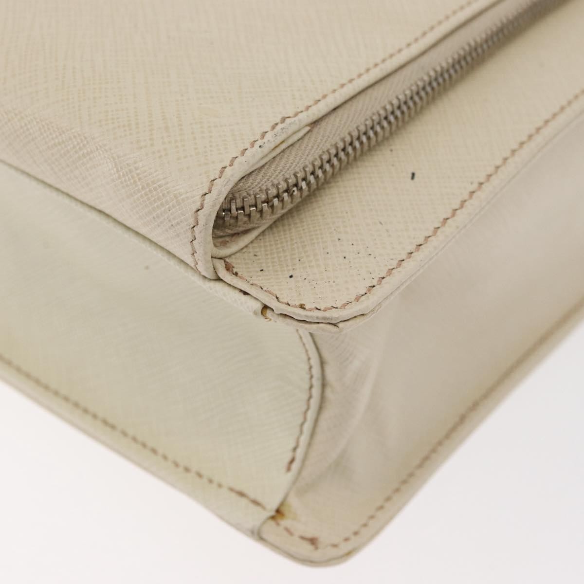 Prada Convertible Travel Saffiano Leather, Beige, Leather, Briefcase