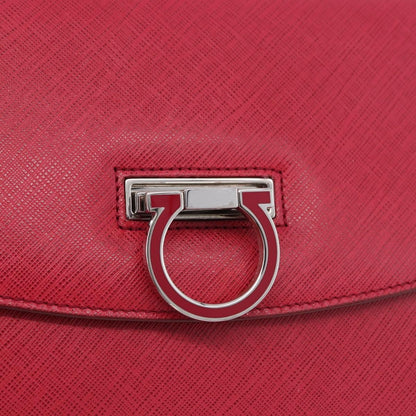 Salvatore Ferragamo Gancini Convertible Top Handle Saffiano Leather, Pink, Leather, Handbag
