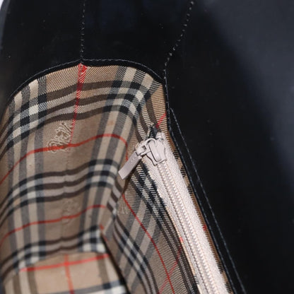 Burberry Nova Check Canvas and Leather, Black, Leather, Handbag