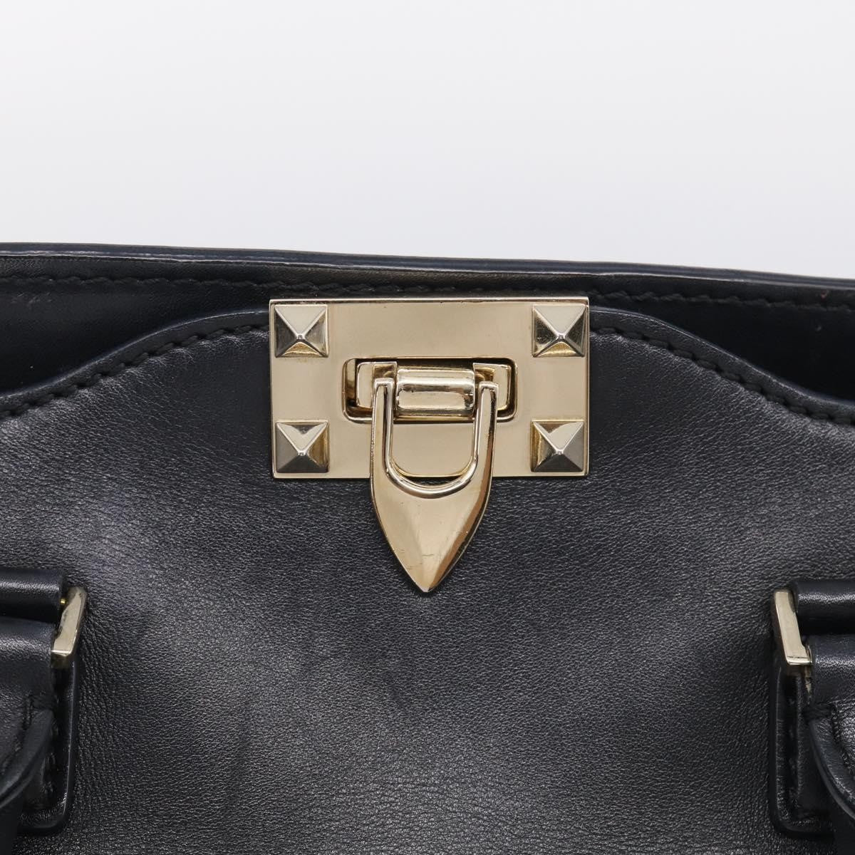 Valentino Garavani Rockstud Soft Leather, Black, Leather, Tote Bag