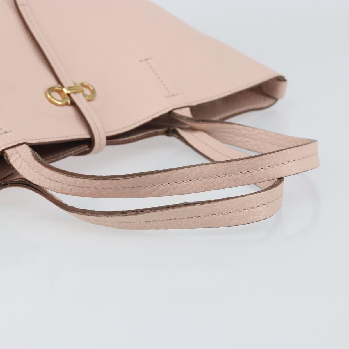 Salvatore Ferragamo Gancini Tote Leather, Pink, Leather, Tote Bag