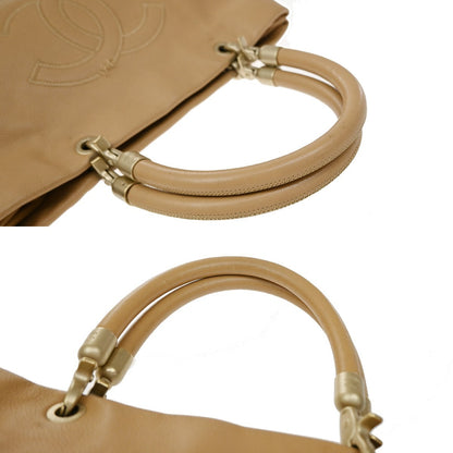 Chanel Vintage Handle CC Caviar, Beige, Leather, Tote Bag