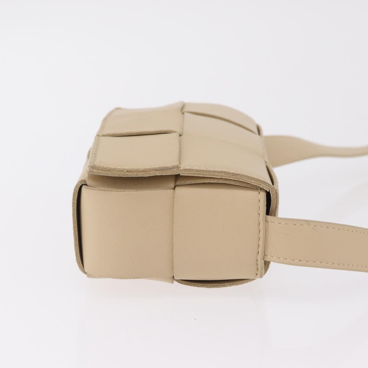 Bottega Veneta Cassette Maxi Intrecciato Leather, Beige, Leather, Crossbody Bag