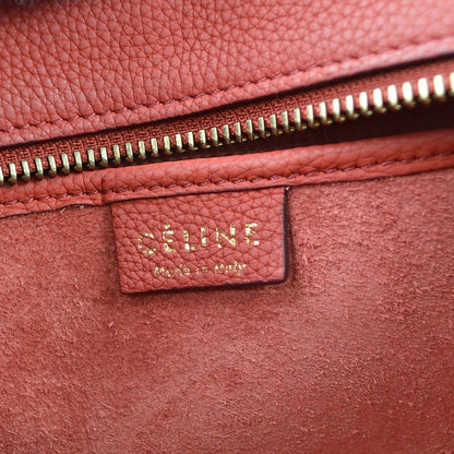 Celine Luggage Grainy Leather, Red, Leather, Handbag
